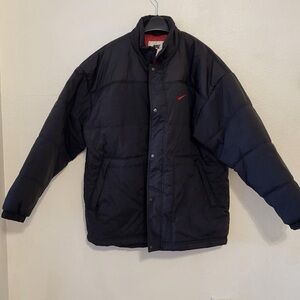 Nike Men's Dark Puffer Jacket with Red Logo